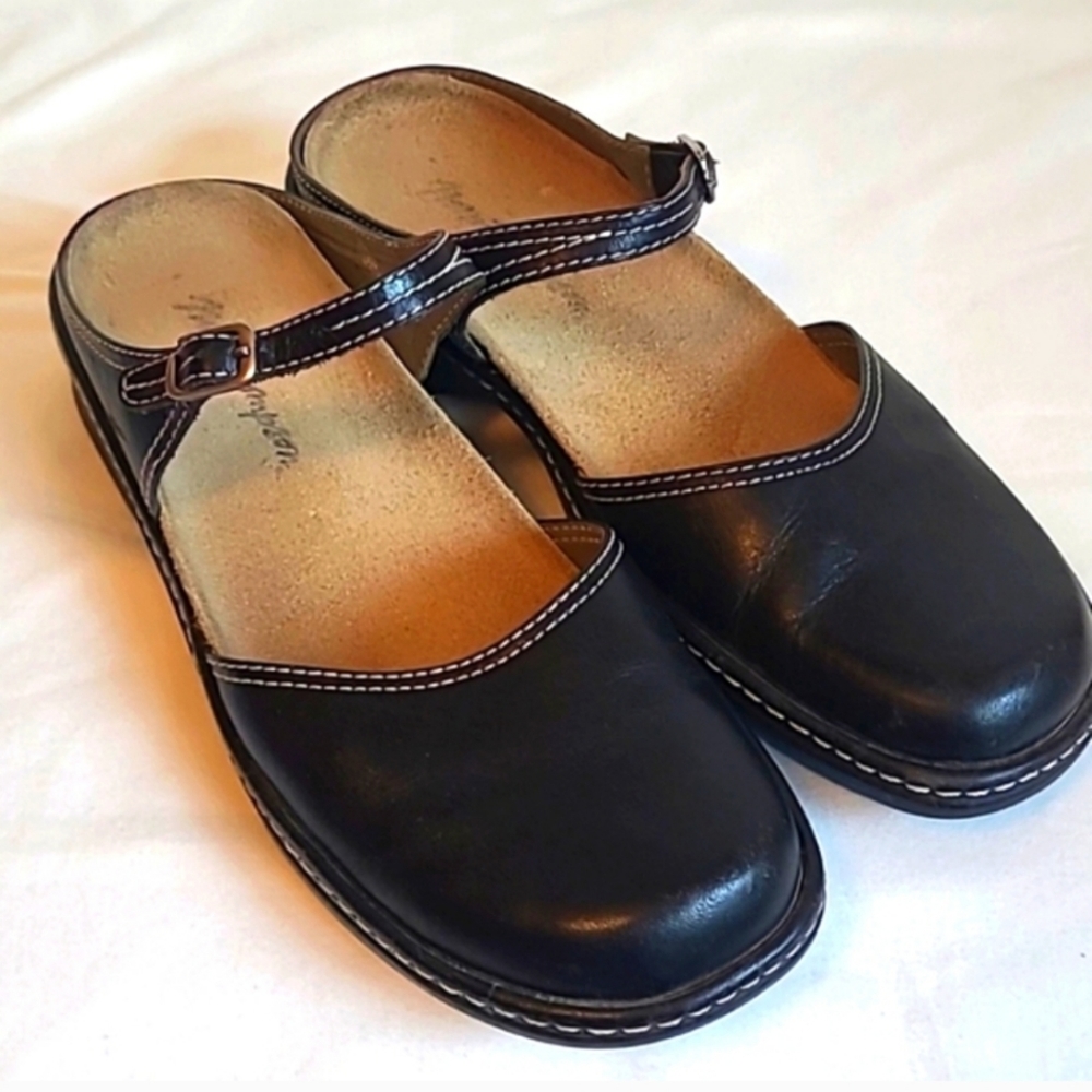 Norm Thompson Mary Jane Slip-on Shoes, Sz 6.5, Leather lining, Black